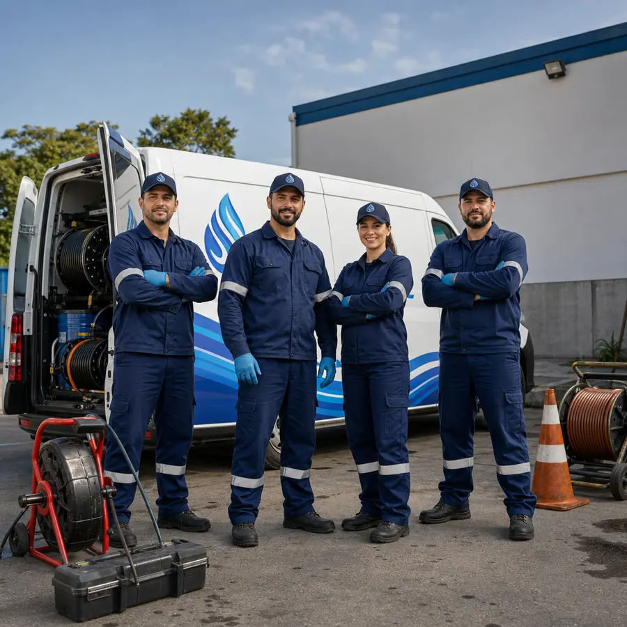 Equipe profissional da Esgosul com estrutura de saneamento